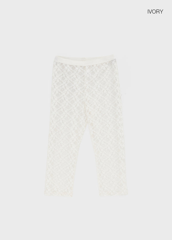 Quark See-through Lace Capri Leggings