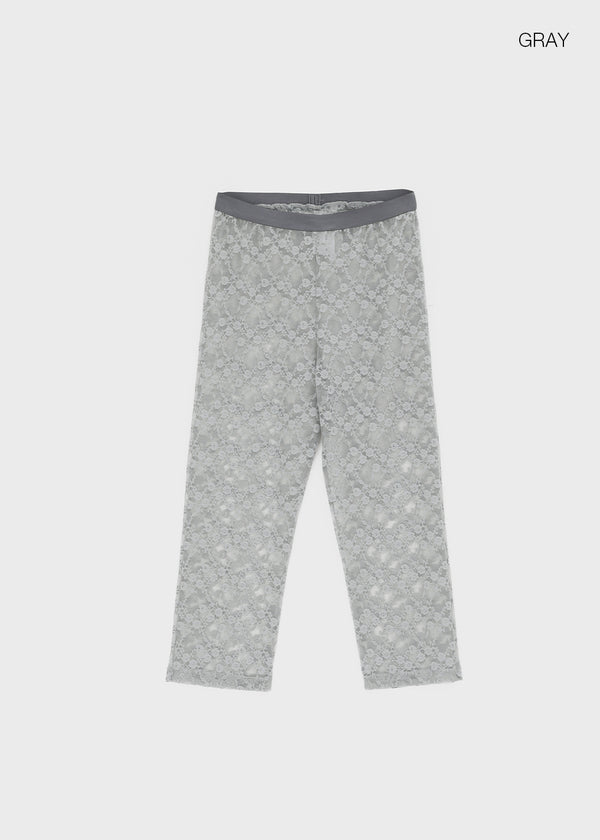 Quark See-through Lace Capri Leggings