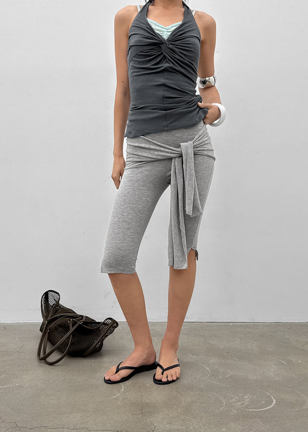 Stillup Shirred Strap Capri Pants