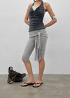Stillup Shirred Strap Capri Pants