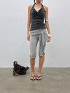Stillup Shirred Strap Capri Pants