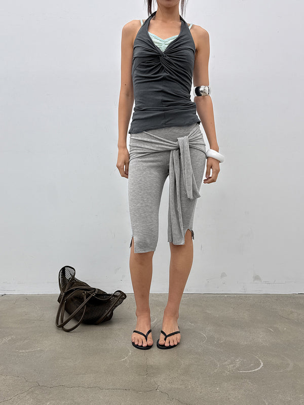 Stillup Shirred Strap Capri Pants