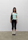 Rust Slit Banding Capri Pants