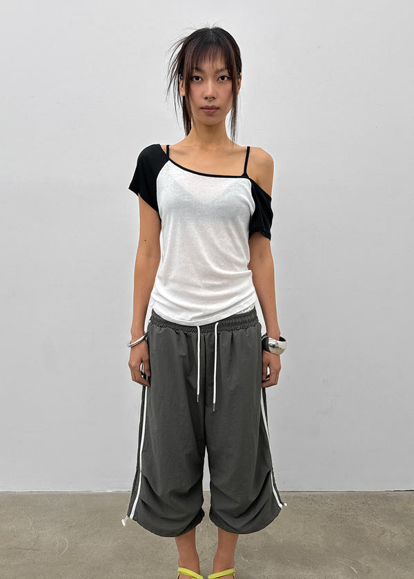 Thomaston Raglan Off-Shoulder Short Sleeve Tee