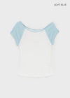 Thomaston Raglan Off-Shoulder Short Sleeve Tee