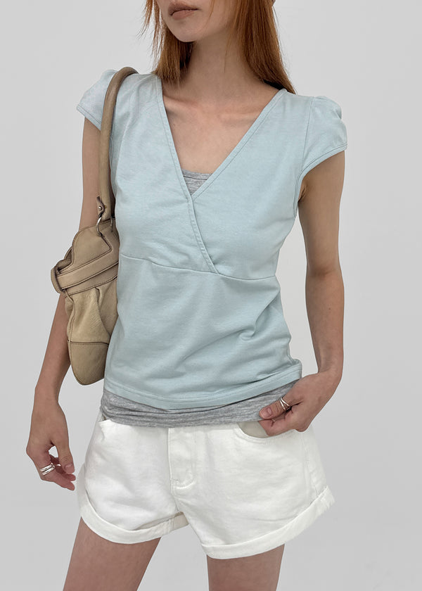 Furness Cap Sleeve Wrap Short Sleeve Tee