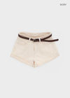 Nicket Roll-up Cotton Shorts (Belt Set)