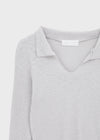 Tinta Ribbed Collared Long Sleeve Tee
