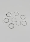 Somte 8-piece silver ring set
