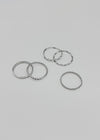 Somte 8-piece silver ring set