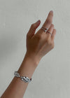 Kipple silver ball layered ring