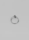 Kipple silver ball layered ring