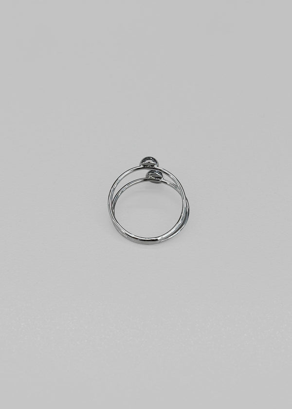 Kipple silver ball layered ring