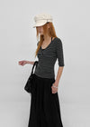 Quartz Stripe Wrap Half-Sleeve Tee