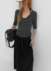 Quartz Stripe Wrap Half-Sleeve Tee
