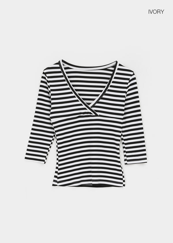 Quartz Stripe Wrap Half-Sleeve Tee