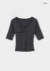 Quartz Stripe Wrap Half-Sleeve Tee
