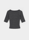 Quartz Stripe Wrap Half-Sleeve Tee