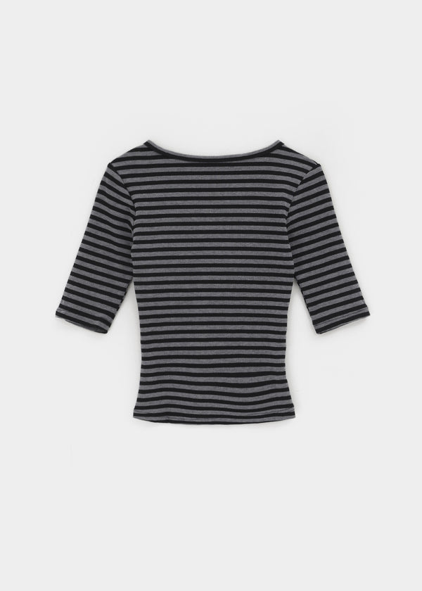 Quartz Stripe Wrap Half-Sleeve Tee