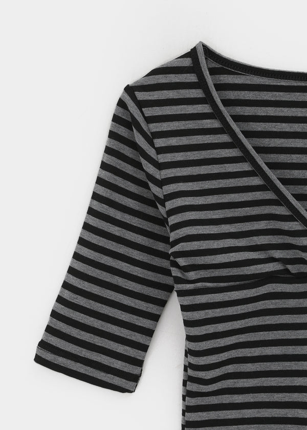 Quartz Stripe Wrap Half-Sleeve Tee
