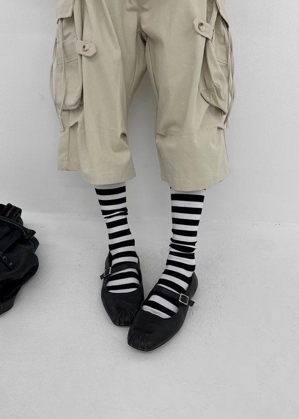 Combill Striped Over-the-knee Socks