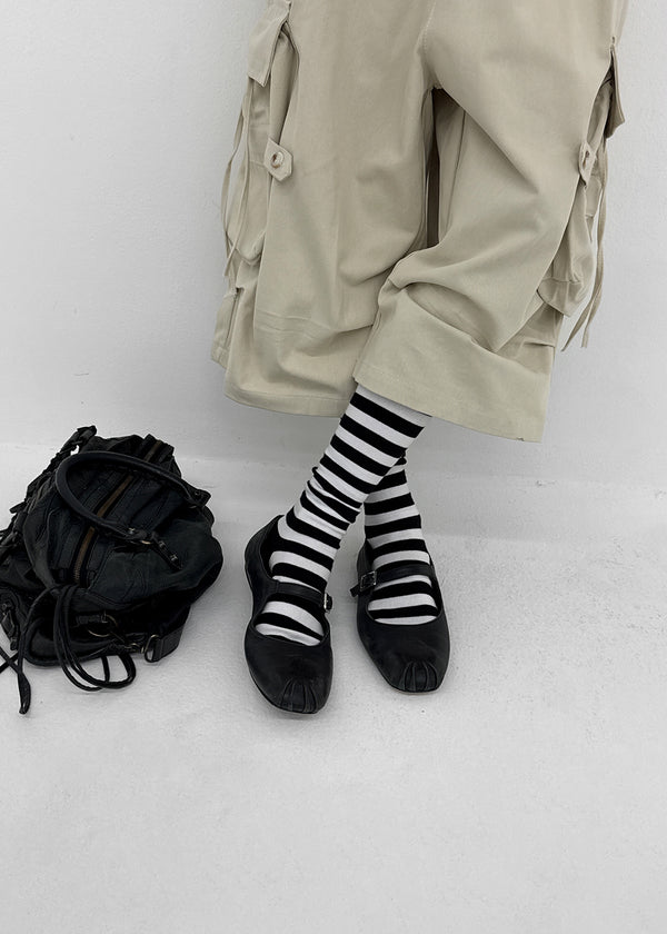 Combill Striped Over-the-knee Socks