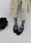 Combill Striped Over-the-knee Socks