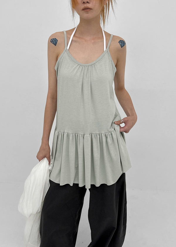 Kosha Shirred Layered Mini Dress