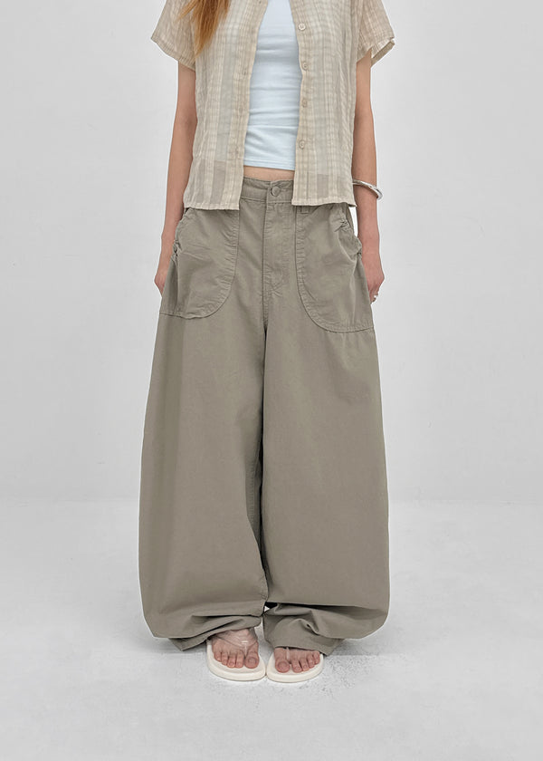 Tumple Shirred Wide Balloon Pants
