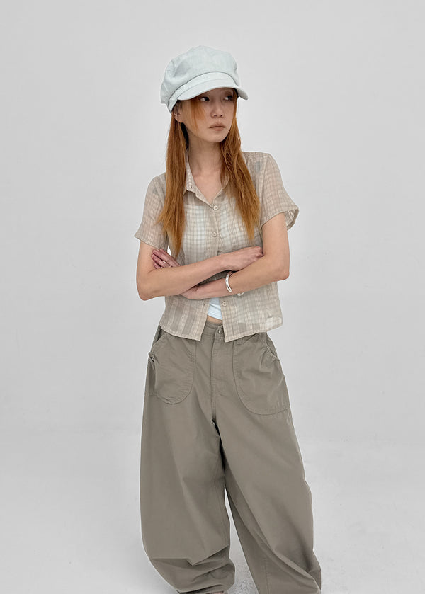 Tumple Shirred Wide Balloon Pants