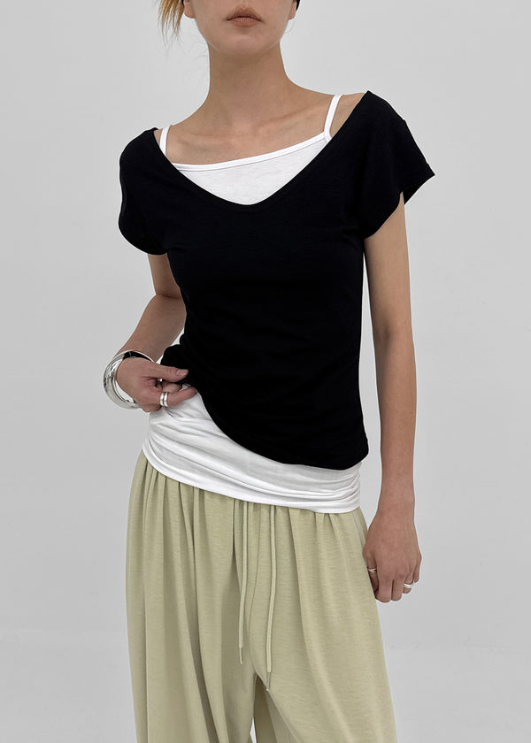Jay's Summer Deep U-Neck Short Sleeve Tee