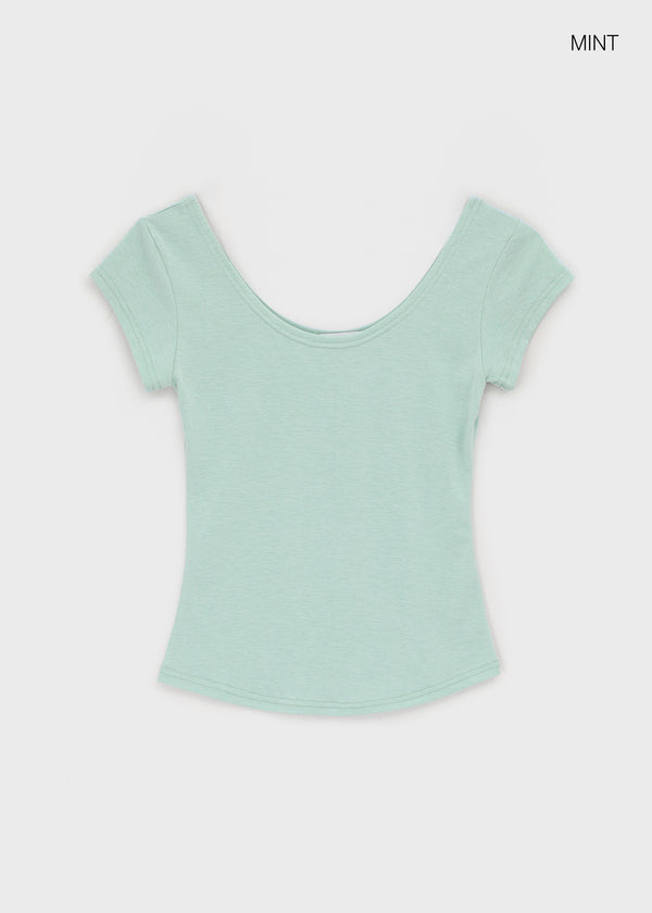 Jay's Summer Deep U-Neck Short Sleeve Tee