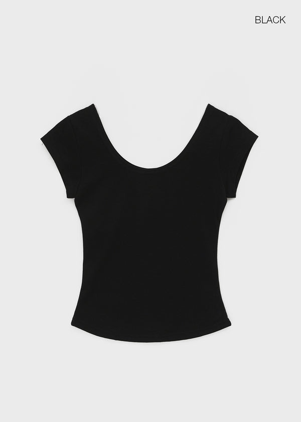 Jay's Summer Deep U-Neck Short Sleeve Tee