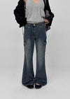 Edge Cargo Wide Bootcut Denim Pants
