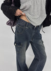 Edge Cargo Wide Bootcut Denim Pants