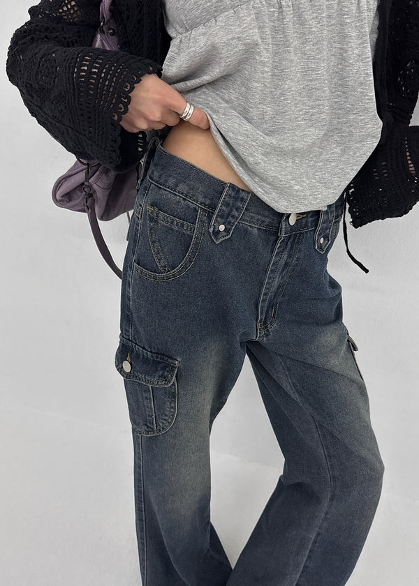 Edge Cargo Wide Bootcut Denim Pants