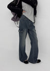 Edge Cargo Wide Bootcut Denim Pants