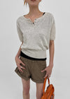 Mirage Henley Neck Summer Short Sleeve Knit