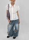 Chemnock Washed Distressed Wide Denim Pants
