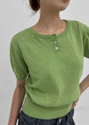 Mirage Henley Neck Summer Short Sleeve Knit