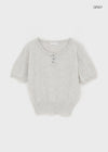 Mirage Henley Neck Summer Short Sleeve Knit