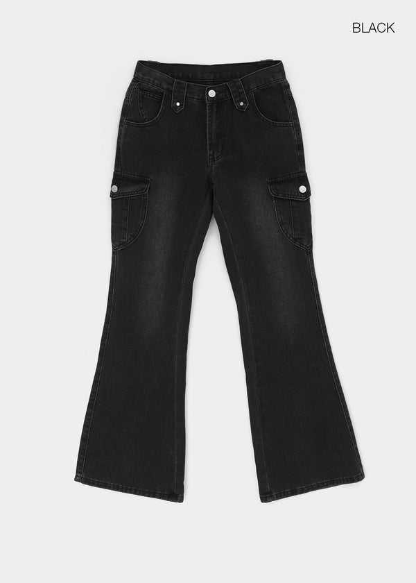 Edge Cargo Wide Bootcut Denim Pants
