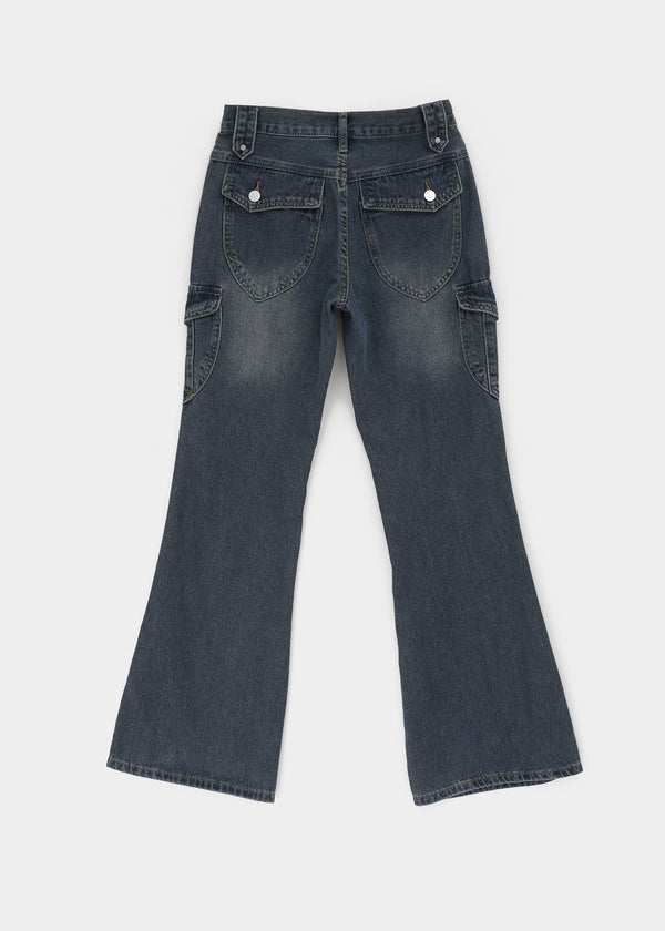 Edge Cargo Wide Bootcut Denim Pants