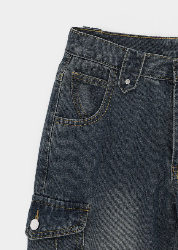 Edge Cargo Wide Bootcut Denim Pants