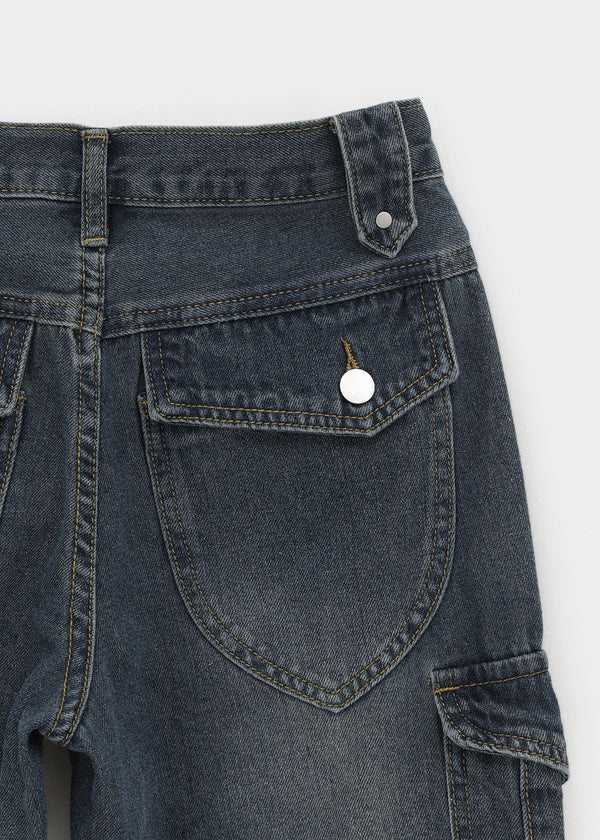 Edge Cargo Wide Bootcut Denim Pants