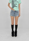 Clue distressed denim shorts