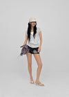 Puret V-neck Twisted Short Sleeve Tee