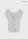 Puret V-neck Twisted Short Sleeve Tee
