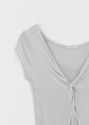 Puret V-neck Twisted Short Sleeve Tee