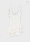 Locoring Deep U-Neck Tiered Mini Dress